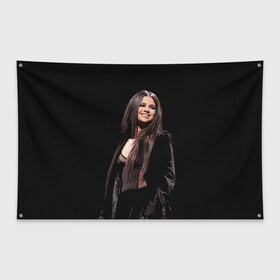 Флаг-баннер с принтом Selena Gomez в Тюмени, 100% полиэстер | размер 67 х 109 см, плотность ткани — 95 г/м2; по краям флага есть четыре люверса для крепления | selena gomez
