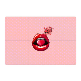 Магнитный плакат 3Х2 с принтом Lips в Тюмени, Полимерный материал с магнитным слоем | 6 деталей размером 9*9 см | Тематика изображения на принте: 3d | love | pop art | арт | губы | девушкам | любовь | поп арт | поцелуй | розовый | сердечки