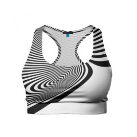 Женский спортивный топ 3D с принтом Black&White illusion в Тюмени, 82% полиэстер, 18% спандекс Ткань безопасна для здоровья, позволяет коже дышать, не мнется и не растягивается |  | 3d | абстракции | иллюзия | линии | полосы | черно белые