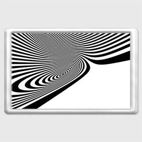 Магнит 45*70 с принтом Black&White illusion в Тюмени, Пластик | Размер: 78*52 мм; Размер печати: 70*45 | Тематика изображения на принте: 3d | абстракции | иллюзия | линии | полосы | черно белые