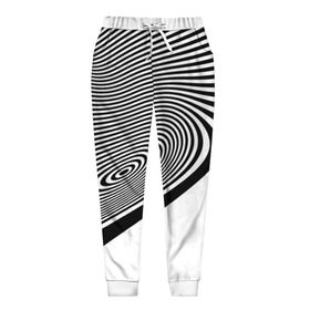 Женские брюки 3D с принтом Black&White illusion в Тюмени, полиэстер 100% | прямой крой, два кармана без застежек по бокам, с мягкой трикотажной резинкой на поясе и по низу штанин. В поясе для дополнительного комфорта — широкие завязки | Тематика изображения на принте: 3d | абстракции | иллюзия | линии | полосы | черно белые