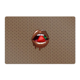Магнитный плакат 3Х2 с принтом Шоколадные губки в Тюмени, Полимерный материал с магнитным слоем | 6 деталей размером 9*9 см | 3d | pop art | арт | горошек | губы | девушкам | еда | клубника | кружочек | поп арт | текстура | шоколад | ягоды