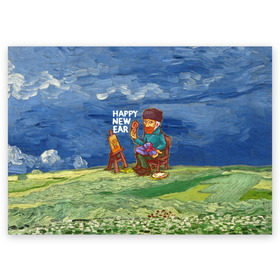 Поздравительная открытка с принтом Винсент Ван Гог в Тюмени, 100% бумага | плотность бумаги 280 г/м2, матовая, на обратной стороне линовка и место для марки
 | вангог | винсент | живопись | картина