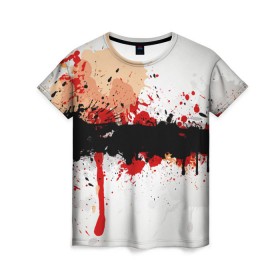 Женская футболка 3D с принтом Рассвет Абстракция в Тюмени, 100% полиэфир ( синтетическое хлопкоподобное полотно) | прямой крой, круглый вырез горловины, длина до линии бедер | абстракция | абстракция красок | брызги | краска | кровь