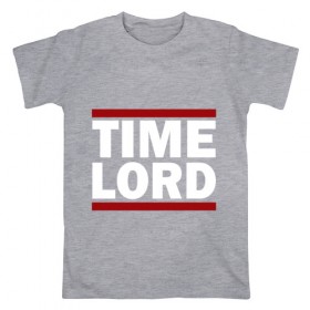 Мужская футболка хлопок с принтом Time Lord в Тюмени, 100% хлопок | прямой крой, круглый вырез горловины, длина до линии бедер, слегка спущенное плечо. | 