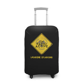 Чехол для чемодана 3D с принтом Imagine Dragons Radioactive в Тюмени, 86% полиэфир, 14% спандекс | двустороннее нанесение принта, прорези для ручек и колес | danger | rock | альтернатива | знак | опасность | осторожно | радиоактивность | рок