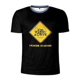 Мужская футболка 3D спортивная с принтом Imagine Dragons Radioactive в Тюмени, 100% полиэстер с улучшенными характеристиками | приталенный силуэт, круглая горловина, широкие плечи, сужается к линии бедра | danger | rock | альтернатива | знак | опасность | осторожно | радиоактивность | рок
