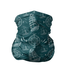 Бандана-труба 3D с принтом Море в Тюмени, 100% полиэстер, ткань с особыми свойствами — Activecool | плотность 150‒180 г/м2; хорошо тянется, но сохраняет форму | карта | компас | корабль | лето | парусник | путешествие | чайка | яхта