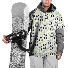 Накидка на куртку 3D с принтом Панда в Тюмени, 100% полиэстер |  | медведь | мишка | тростник