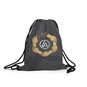 Рюкзак-мешок 3D с принтом Linkin Park в Тюмени, 100% полиэстер | плотность ткани — 200 г/м2, размер — 35 х 45 см; лямки — толстые шнурки, застежка на шнуровке, без карманов и подкладки | 0x000000123 | chester | linkin park | линкин парк