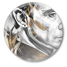 Значок с принтом Андрей Лысиков в Тюмени,  металл | круглая форма, металлическая застежка в виде булавки | Тематика изображения на принте: дельфин