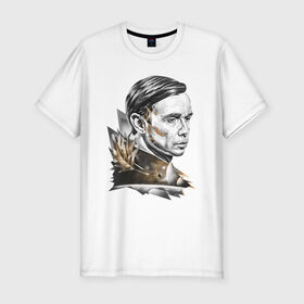 Мужская футболка премиум с принтом Андрей Лысиков в Тюмени, 92% хлопок, 8% лайкра | приталенный силуэт, круглый вырез ворота, длина до линии бедра, короткий рукав | дельфин