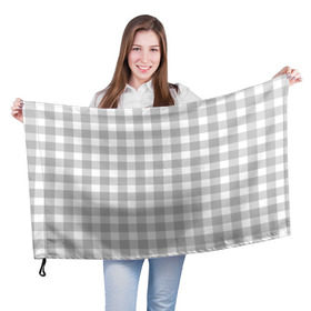 Флаг 3D с принтом Grey squares в Тюмени, 100% полиэстер | плотность ткани — 95 г/м2, размер — 67 х 109 см. Принт наносится с одной стороны | Тематика изображения на принте: белый | клеточка | серый | текстура