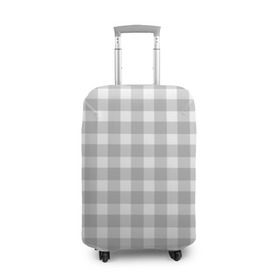 Чехол для чемодана 3D с принтом Grey squares в Тюмени, 86% полиэфир, 14% спандекс | двустороннее нанесение принта, прорези для ручек и колес | Тематика изображения на принте: белый | клеточка | серый | текстура