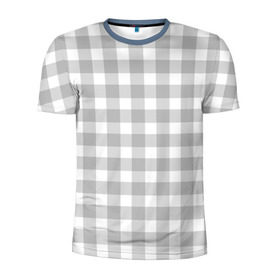 Мужская футболка 3D спортивная с принтом Grey squares в Тюмени, 100% полиэстер с улучшенными характеристиками | приталенный силуэт, круглая горловина, широкие плечи, сужается к линии бедра | белый | клеточка | серый | текстура