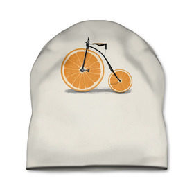 Шапка 3D с принтом Велосипед апельсин в Тюмени, 100% полиэстер | универсальный размер, печать по всей поверхности изделия | апельсин | велосипед