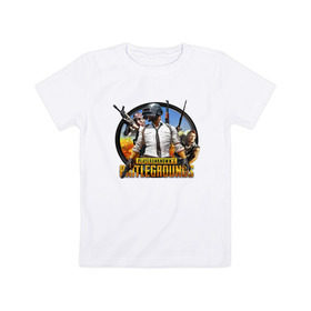 Детская футболка хлопок с принтом Playerunknown`s Battlegrounds в Тюмени, 100% хлопок | круглый вырез горловины, полуприлегающий силуэт, длина до линии бедер | battle | battlegrounds | playerunknown | royale