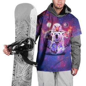 Накидка на куртку 3D с принтом Звериный прайд в Тюмени, 100% полиэстер |  | Тематика изображения на принте: волк | вселенная | галактика | звезды | медведь | орел | пума | туманность