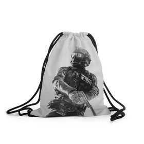 Рюкзак-мешок 3D с принтом Battlefield 4 в Тюмени, 100% полиэстер | плотность ткани — 200 г/м2, размер — 35 х 45 см; лямки — толстые шнурки, застежка на шнуровке, без карманов и подкладки | battlefield | game | soldiers | weapons | воин | игра | игрок | оружие | солдат