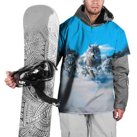 Накидка на куртку 3D с принтом Волчья охота в Тюмени, 100% полиэстер |  | бирюк | волк | волчара | волчица | волчок | глаза | животное | животные | зверь | зима | злость | картина | койот | рисунок | санитар леса | серый | снег | стая | три | хищник | цветной | шакал
