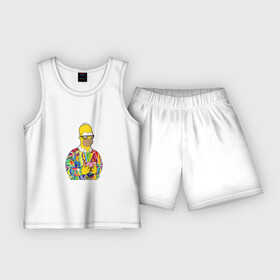 Детская пижама с шортами хлопок с принтом Homer в Тюмени,  |  | bart | homer | simpsons | барт | гомер | еда | мультфильм | отец | папа | пончик | радуга | симпсоны | спрингфилд | хиппи | цвет