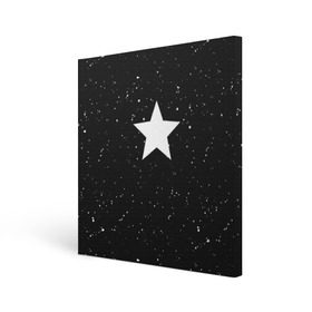 Холст квадратный с принтом Super Star в Тюмени, 100% ПВХ |  | Тематика изображения на принте: black | milk | блэк | брызги | звезда | милк | текстура | узор