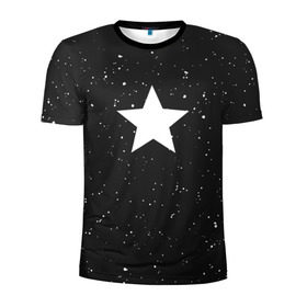Мужская футболка 3D спортивная с принтом Super Star в Тюмени, 100% полиэстер с улучшенными характеристиками | приталенный силуэт, круглая горловина, широкие плечи, сужается к линии бедра | Тематика изображения на принте: black | milk | блэк | брызги | звезда | милк | текстура | узор