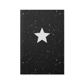 Обложка для паспорта матовая кожа с принтом Super Star в Тюмени, натуральная матовая кожа | размер 19,3 х 13,7 см; прозрачные пластиковые крепления | Тематика изображения на принте: black | milk | блэк | брызги | звезда | милк | текстура | узор
