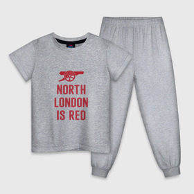 Детская пижама хлопок с принтом North London is Red в Тюмени, 100% хлопок |  брюки и футболка прямого кроя, без карманов, на брюках мягкая резинка на поясе и по низу штанин
 | arsenal | football | арсенал | лондон | спорт | футбол