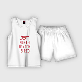 Детская пижама с шортами хлопок с принтом North London is Red в Тюмени,  |  | Тематика изображения на принте: arsenal | football | арсенал | лондон | спорт | футбол