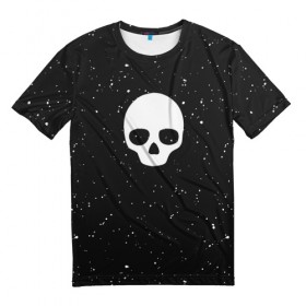 Мужская футболка 3D с принтом Black Milk Skull Classic в Тюмени, 100% полиэфир | прямой крой, круглый вырез горловины, длина до линии бедер | Тематика изображения на принте: 