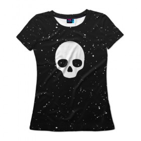 Женская футболка 3D с принтом Black Milk Skull Classic в Тюмени, 100% полиэфир ( синтетическое хлопкоподобное полотно) | прямой крой, круглый вырез горловины, длина до линии бедер | Тематика изображения на принте: 