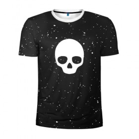 Мужская футболка 3D спортивная с принтом Black Milk Skull Classic в Тюмени, 100% полиэстер с улучшенными характеристиками | приталенный силуэт, круглая горловина, широкие плечи, сужается к линии бедра | Тематика изображения на принте: 