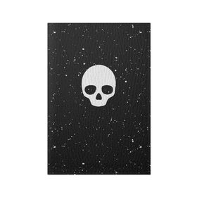 Обложка для паспорта матовая кожа с принтом Black Milk Skull Classic в Тюмени, натуральная матовая кожа | размер 19,3 х 13,7 см; прозрачные пластиковые крепления | Тематика изображения на принте: 