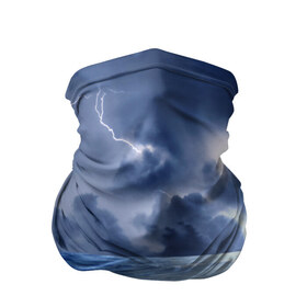 Бандана-труба 3D с принтом Шторм в Тюмени, 100% полиэстер, ткань с особыми свойствами — Activecool | плотность 150‒180 г/м2; хорошо тянется, но сохраняет форму | брызги | буря | вода | волны | гроза | капли | красивое | молния | море | непогода | океан | природа | синее | стихия | тучи
