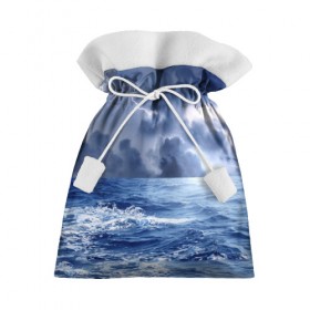 Подарочный 3D мешок с принтом Шторм в Тюмени, 100% полиэстер | Размер: 29*39 см | Тематика изображения на принте: брызги | буря | вода | волны | гроза | капли | красивое | молния | море | непогода | океан | природа | синее | стихия | тучи
