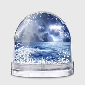 Водяной шар с принтом Шторм в Тюмени, Пластик | Изображение внутри шара печатается на глянцевой фотобумаге с двух сторон | брызги | буря | вода | волны | гроза | капли | красивое | молния | море | непогода | океан | природа | синее | стихия | тучи