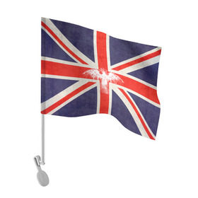 Флаг для автомобиля с принтом Флаг Англии с белым орлом в Тюмени, 100% полиэстер | Размер: 30*21 см | london | англия | белый | брызги | великобритания | империя | клякса | крылья | лондон | необычный | объеденное королевство | орел | птица | символ | сокол | туманный альбион | флаг