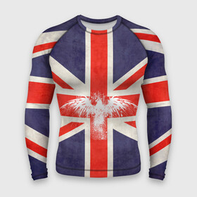 Мужской рашгард 3D с принтом Флаг Англии с белым орлом в Тюмени,  |  | london | англия | белый | брызги | великобритания | империя | клякса | крылья | лондон | необычный | объеденное королевство | орел | птица | символ | сокол | туманный альбион | флаг