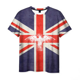 Мужская футболка 3D с принтом Флаг Англии с белым орлом в Тюмени, 100% полиэфир | прямой крой, круглый вырез горловины, длина до линии бедер | Тематика изображения на принте: london | англия | белый | брызги | великобритания | империя | клякса | крылья | лондон | необычный | объеденное королевство | орел | птица | символ | сокол | туманный альбион | флаг