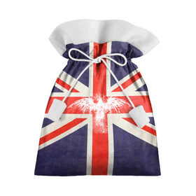 Подарочный 3D мешок с принтом Флаг Англии с белым орлом в Тюмени, 100% полиэстер | Размер: 29*39 см | Тематика изображения на принте: london | англия | белый | брызги | великобритания | империя | клякса | крылья | лондон | необычный | объеденное королевство | орел | птица | символ | сокол | туманный альбион | флаг