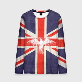 Мужской лонгслив 3D с принтом Флаг Англии с белым орлом в Тюмени, 100% полиэстер | длинные рукава, круглый вырез горловины, полуприлегающий силуэт | london | англия | белый | брызги | великобритания | империя | клякса | крылья | лондон | необычный | объеденное королевство | орел | птица | символ | сокол | туманный альбион | флаг