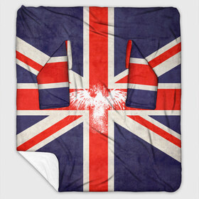 Плед с рукавами с принтом Флаг Англии с белым орлом в Тюмени, 100% полиэстер | Закругленные углы, все края обработаны. Ткань не мнется и не растягивается. Размер 170*145 | Тематика изображения на принте: london | англия | белый | брызги | великобритания | империя | клякса | крылья | лондон | необычный | объеденное королевство | орел | птица | символ | сокол | туманный альбион | флаг