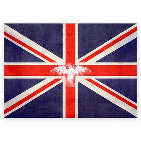 Поздравительная открытка с принтом Флаг Англии с белым орлом в Тюмени, 100% бумага | плотность бумаги 280 г/м2, матовая, на обратной стороне линовка и место для марки
 | Тематика изображения на принте: london | англия | белый | брызги | великобритания | империя | клякса | крылья | лондон | необычный | объеденное королевство | орел | птица | символ | сокол | туманный альбион | флаг