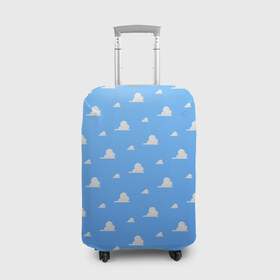 Чехол для чемодана 3D с принтом Облака в Тюмени, 86% полиэфир, 14% спандекс | двустороннее нанесение принта, прорези для ручек и колес | облака | паттерн | синий