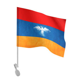 Флаг для автомобиля с принтом Флаг Армении с белым орлом в Тюмени, 100% полиэстер | Размер: 30*21 см | айастан | армения | белый | босеан | брызги | ереван | знамя | империя | клякса | крылья | кумач | необычный | орел | пойс | птица | символ | сокол | стяг | флаг | хайастан | штандарт