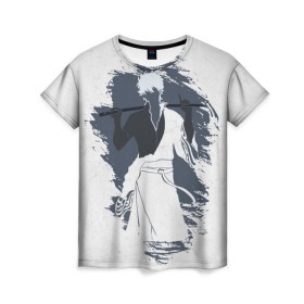 Женская футболка 3D с принтом Gintama в Тюмени, 100% полиэфир ( синтетическое хлопкоподобное полотно) | прямой крой, круглый вырез горловины, длина до линии бедер | gintama | gintoki | sakata | гинтама | гинтоки | саката