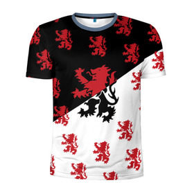 Мужская футболка 3D спортивная с принтом Лев герба Нидерландов в Тюмени, 100% полиэстер с улучшенными характеристиками | приталенный силуэт, круглая горловина, широкие плечи, сужается к линии бедра | Тематика изображения на принте: амстердам | андерсен | белый | венеция | герб | голландия | европа | королевство | красный | нидерланды | свобода | символ | страна | флаг | черный