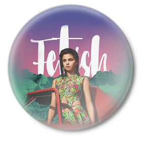 Значок с принтом Selena Gomez в Тюмени,  металл | круглая форма, металлическая застежка в виде булавки | Тематика изображения на принте: selena gomez