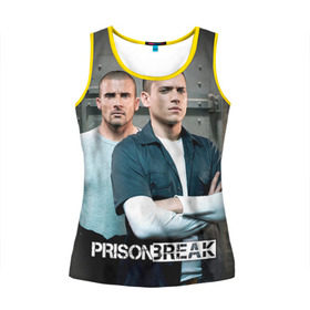 Женская майка 3D с принтом Prison break 4 в Тюмени, 100% полиэстер | круглая горловина, прямой силуэт, длина до линии бедра | prison break | побег | сериал